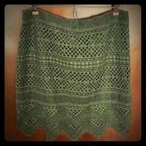 Banana Republic Olive green lace skirt